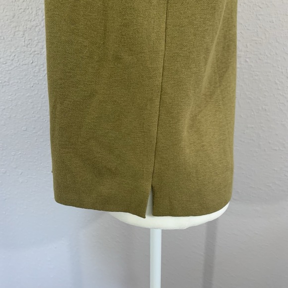 NWT J. Jill Size M Olive Oil Green Open Front Relaxed Cardigan 3/4 Sleeve Split - Picture 10 of 11
